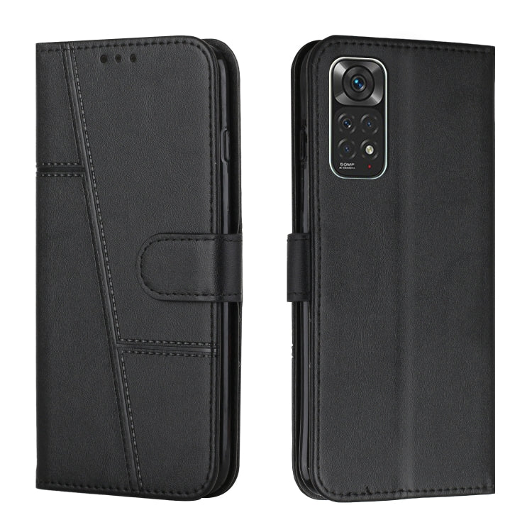 For Xiaomi Redmi Note 11/11S Foreign Version Stitching Calf Texture Buckle Leather Phone Case