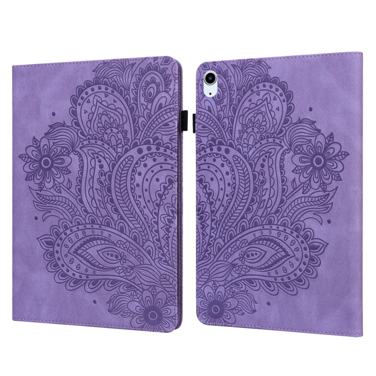 Peacock Embossed Pattern TPU + PU Leather Smart Tablet Case with Sleep / Wake-up For iPad Air 2022 / Air 2020 10.9