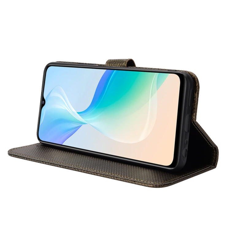 For vivo Y76 5G Diamond Texture Leather Phone Case