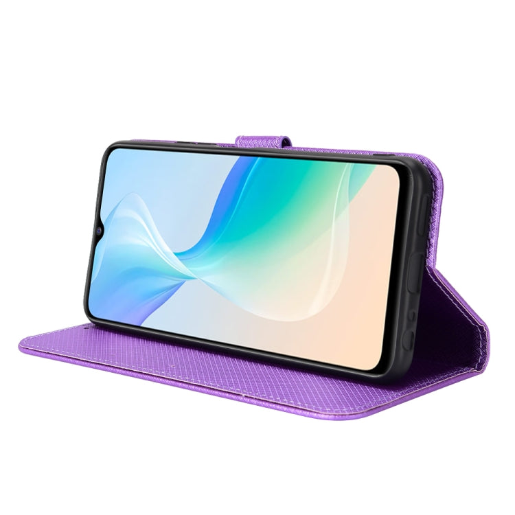 For vivo Y76 5G Diamond Texture Leather Phone Case