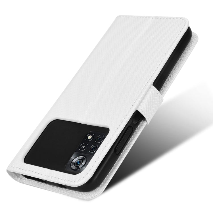 For Xiaomi Poco M4 Pro 5G Fine Hole Diamond Texture Leather Phone Case