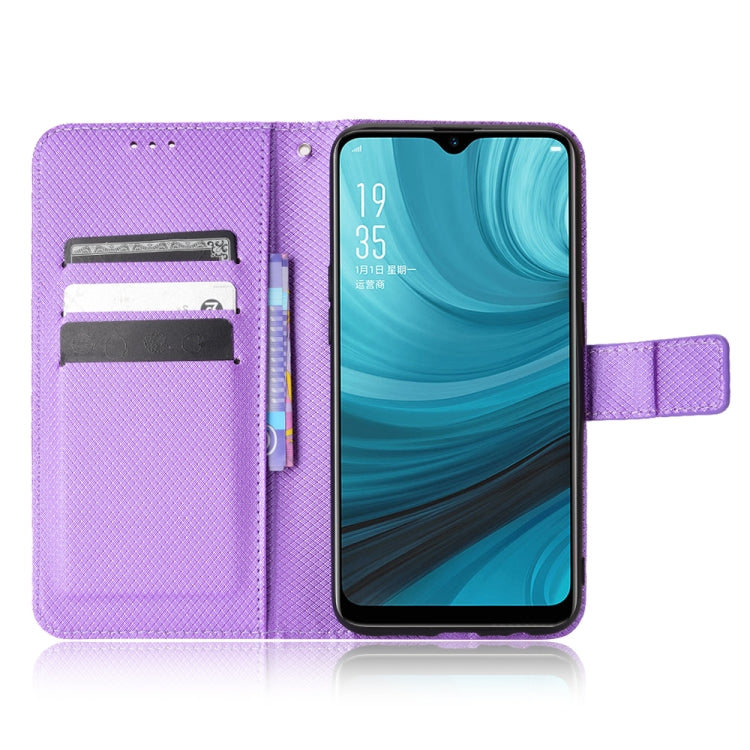For OPPO A7 / AX7 / A5s / AX5s / A21 Diamond Texture Leather Phone Case