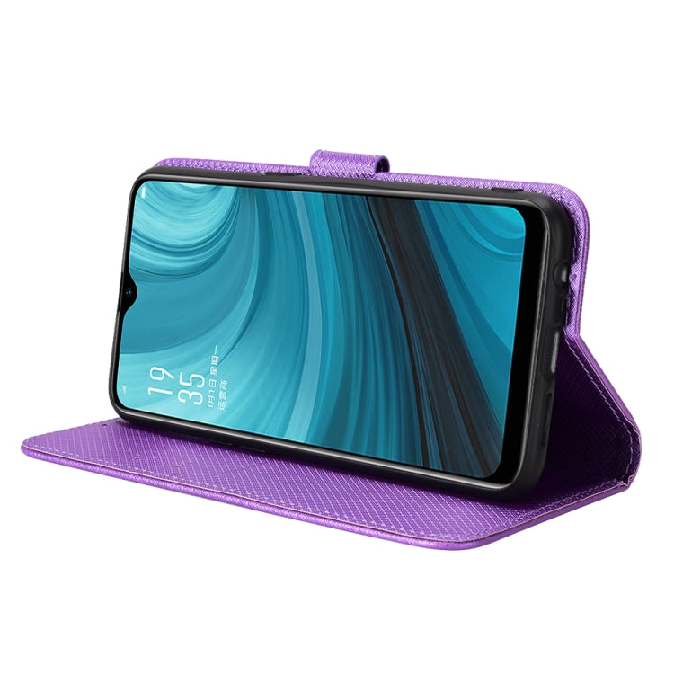 For OPPO A7 / AX7 / A5s / AX5s / A21 Diamond Texture Leather Phone Case