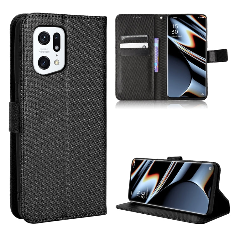 For OPPO Find X5 Pro Diamond Texture Leather Phone Case