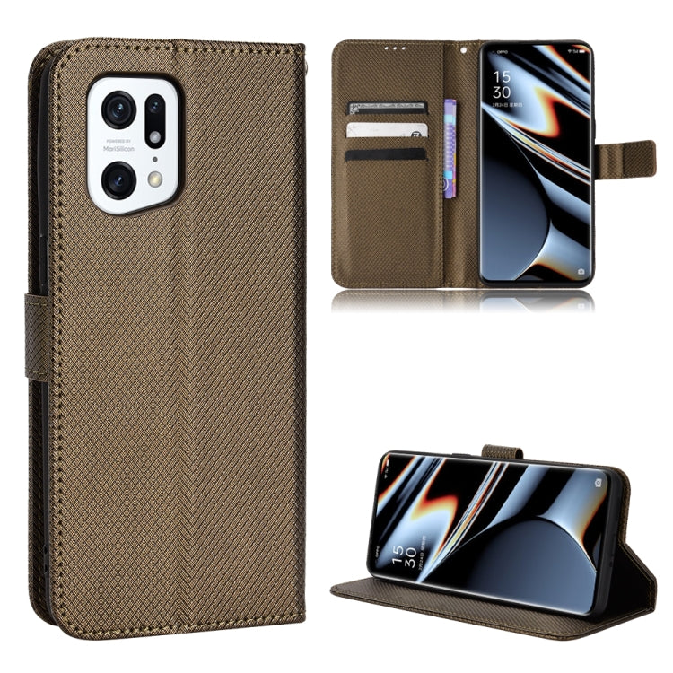 For OPPO Find X5 Pro Diamond Texture Leather Phone Case