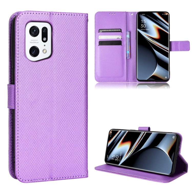 For OPPO Find X5 Pro Diamond Texture Leather Phone Case
