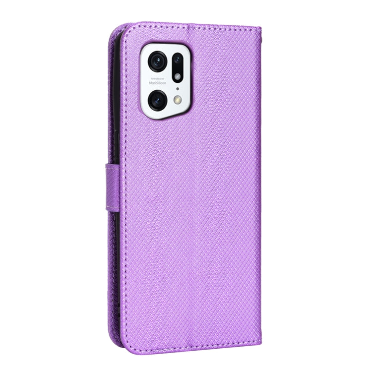 For OPPO Find X5 Pro Diamond Texture Leather Phone Case