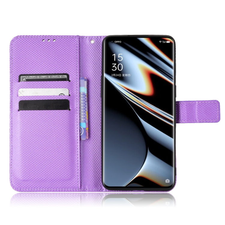For OPPO Find X5 Pro Diamond Texture Leather Phone Case