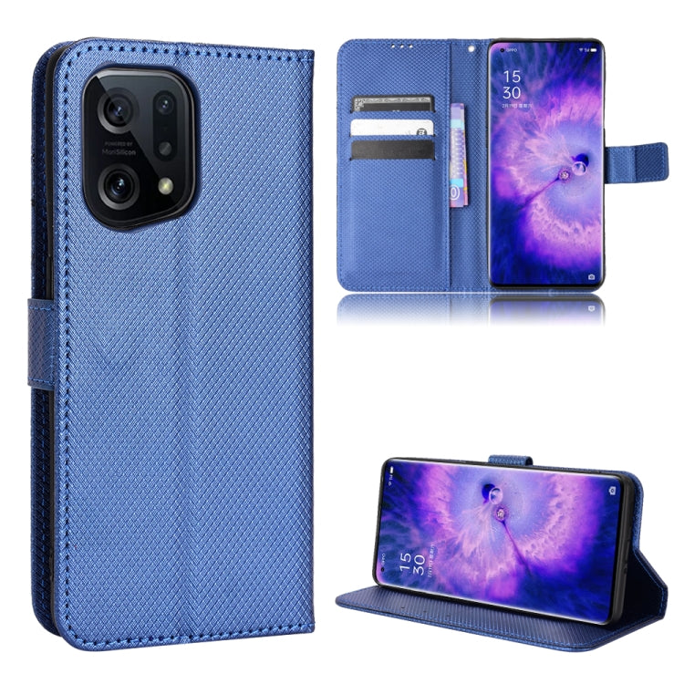 For OPPO Find X5 Diamond Texture Leather Phone Case
