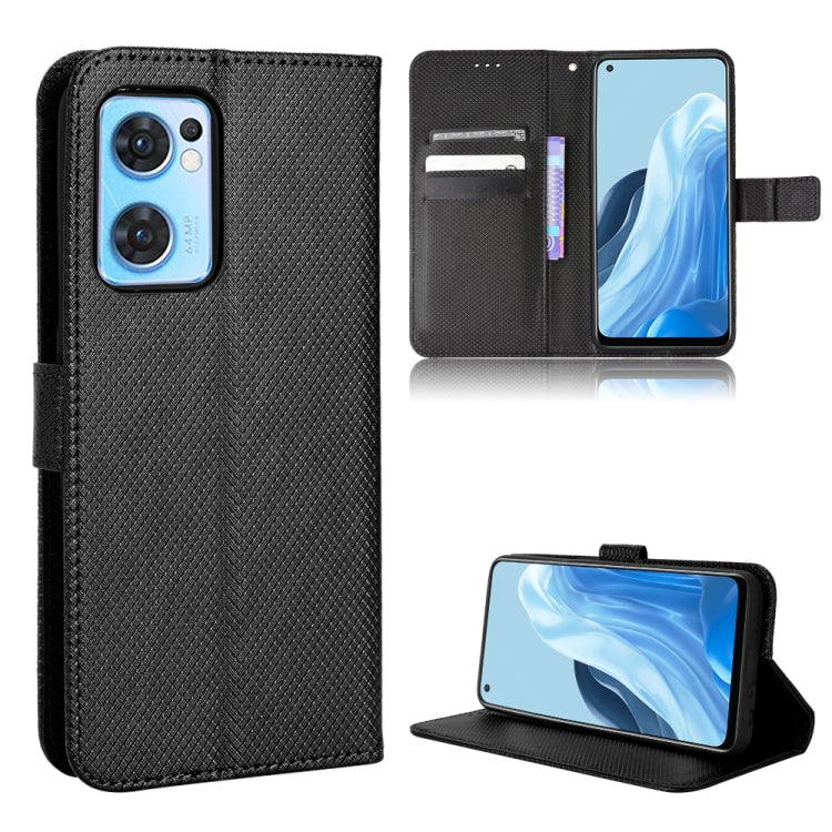 For OPPO Reno7 5G / Find X5 Lite Diamond Texture Leather Phone Case