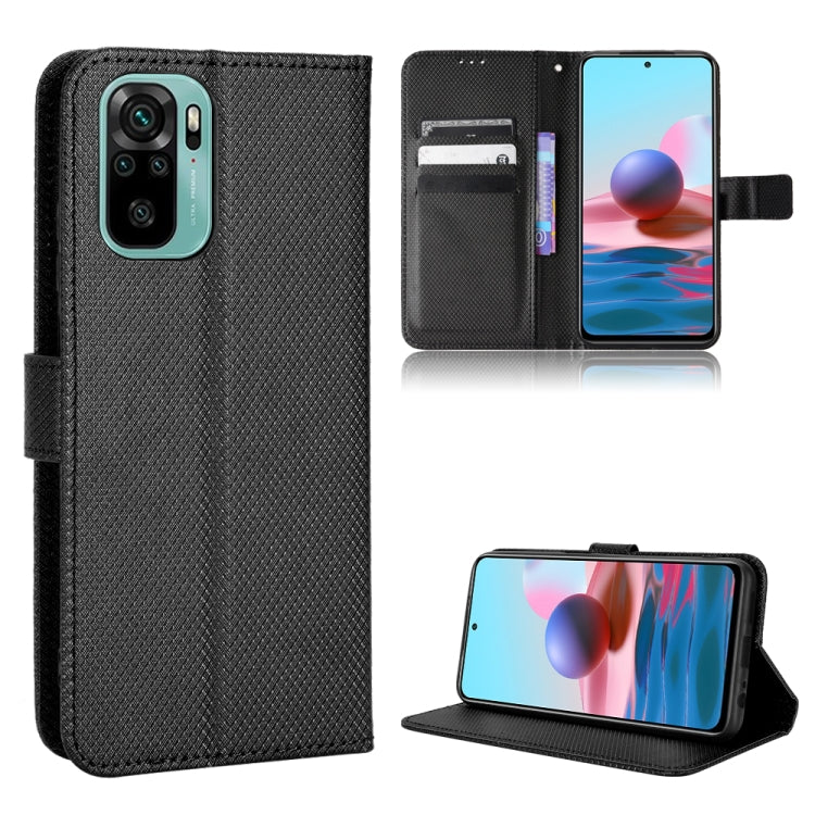 For Xiaomi Redmi Note 10 4G / Note 10S Diamond Texture Leather Phone Case