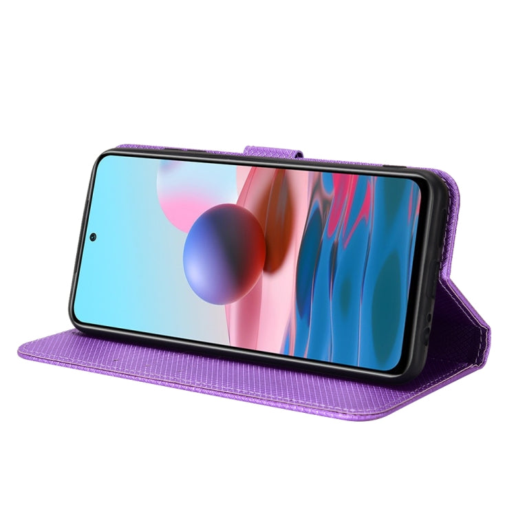 For Xiaomi Redmi Note 10 4G / Note 10S Diamond Texture Leather Phone Case