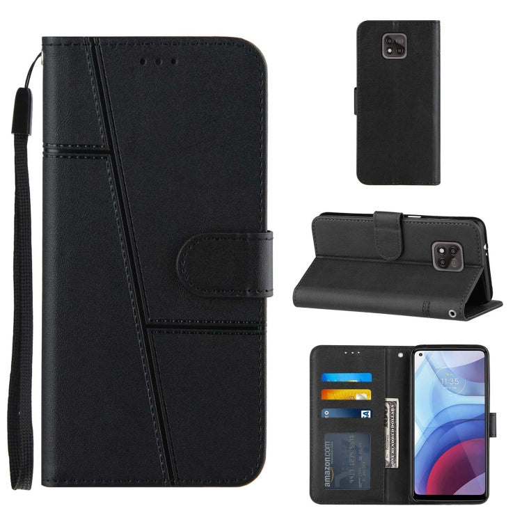 For Motorola Moto G Power 2021 Stitching Calf Texture Buckle Leather Phone Case