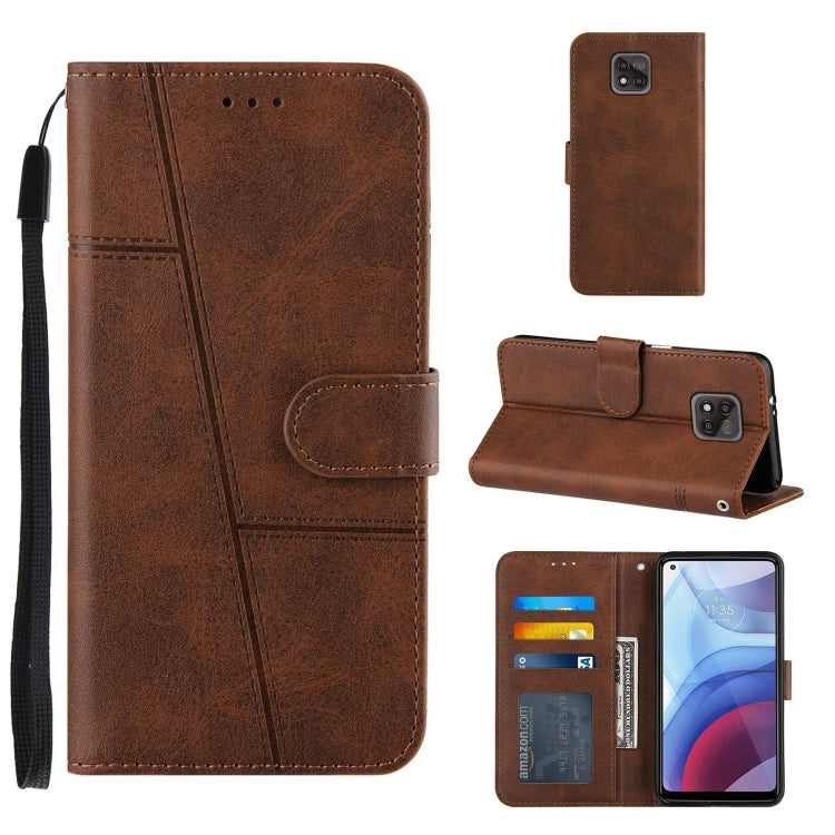 For Motorola Moto G Power 2021 Stitching Calf Texture Buckle Leather Phone Case