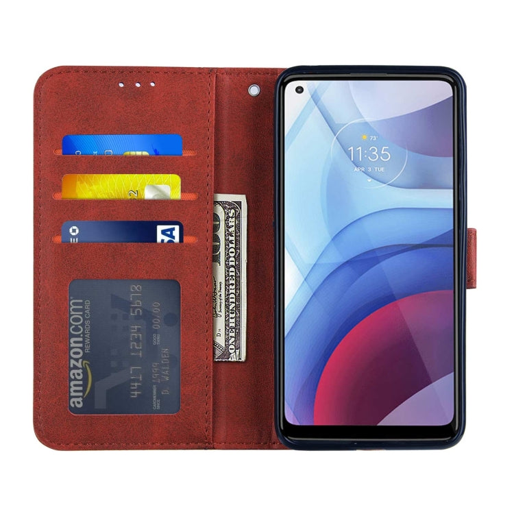 For Motorola Moto G Power 2021 Stitching Calf Texture Buckle Leather Phone Case