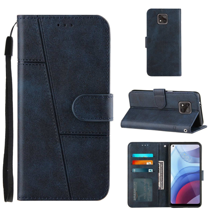 For Motorola Moto G Power 2021 Stitching Calf Texture Buckle Leather Phone Case