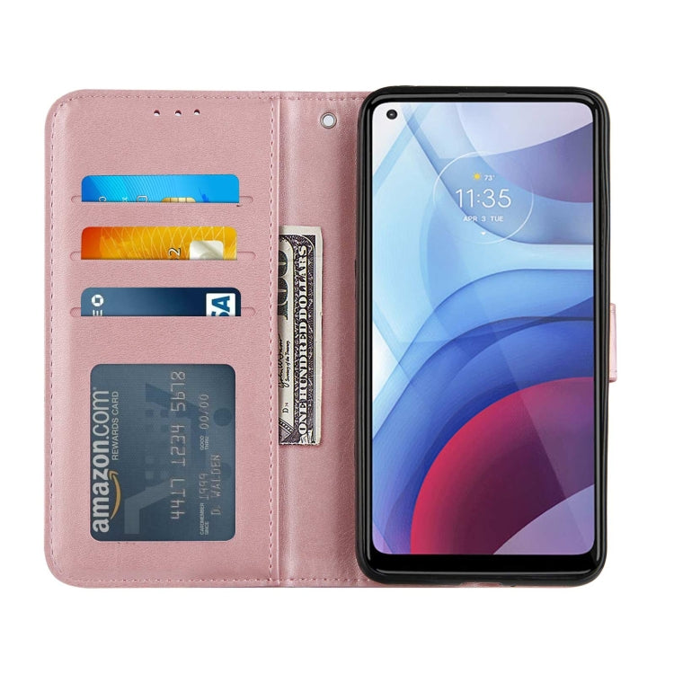 For Motorola Moto G Power 2021 Stitching Calf Texture Buckle Leather Phone Case