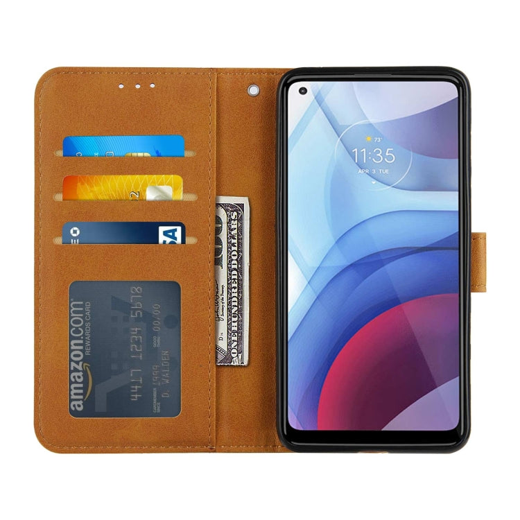 For Motorola Moto G Power 2021 Stitching Calf Texture Buckle Leather Phone Case