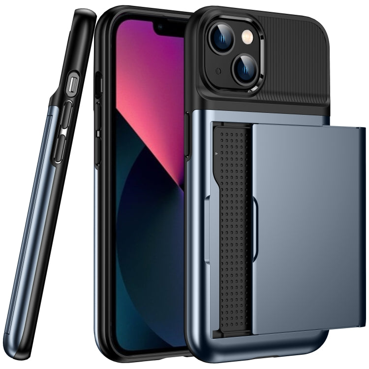 For iPhone 13 Push Card Armor Phone Case