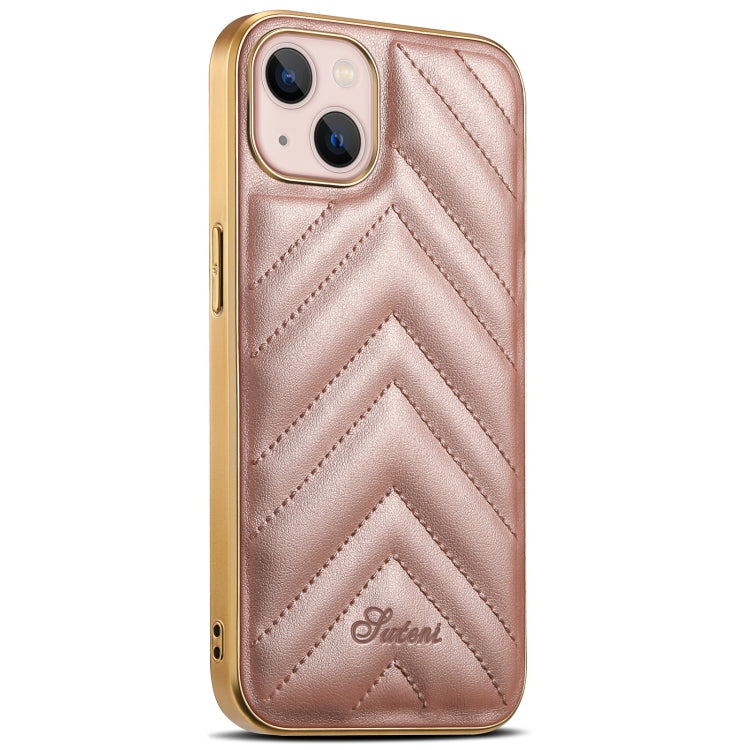 For iPhone 13 D-03 PU Leather + TPU + PC + Electroplated Phone Case