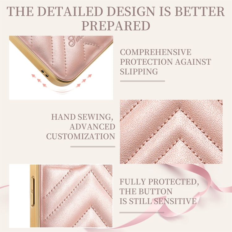 For iPhone 13 D-03 PU Leather + TPU + PC + Electroplated Phone Case