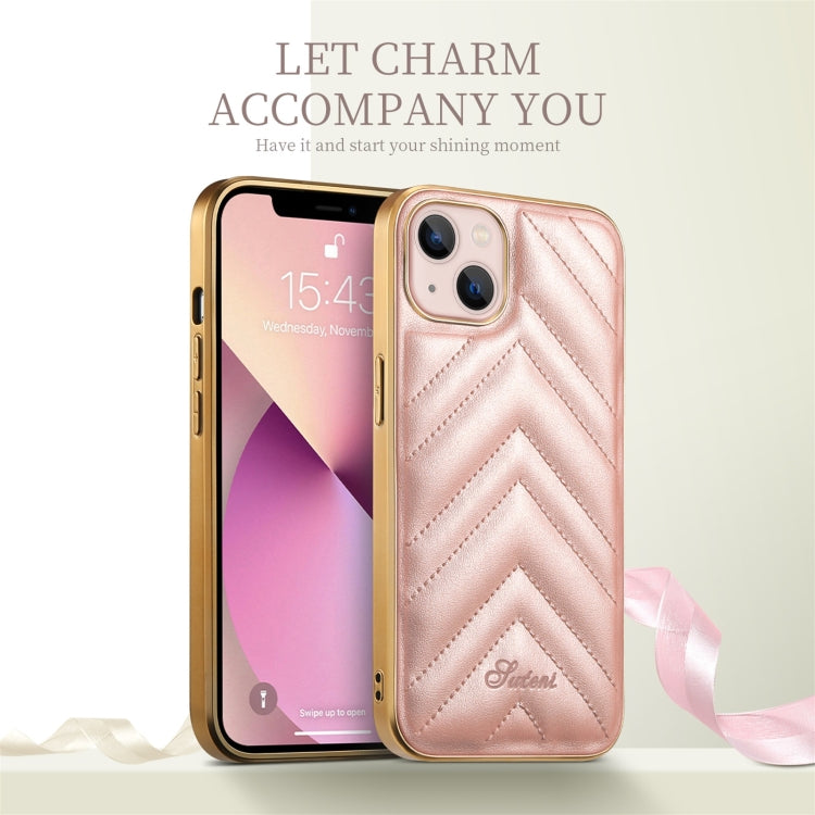For iPhone 13 D-03 PU Leather + TPU + PC + Electroplated Phone Case