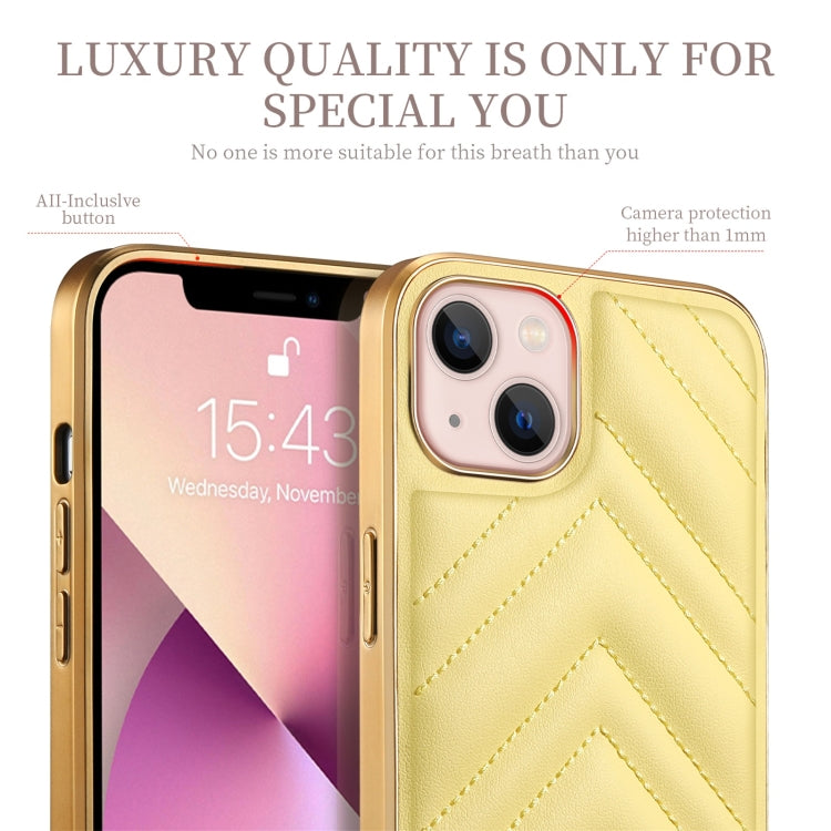 For iPhone 13 D-03 PU Leather + TPU + PC + Electroplated Phone Case