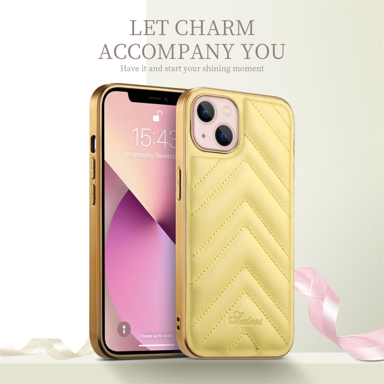 For iPhone 13 D-03 PU Leather + TPU + PC + Electroplated Phone Case
