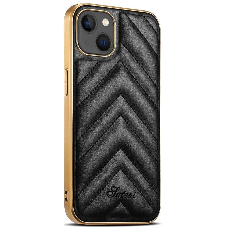 For iPhone 13 Pro D-03 PU Leather + TPU + PC + Electroplated Phone Case