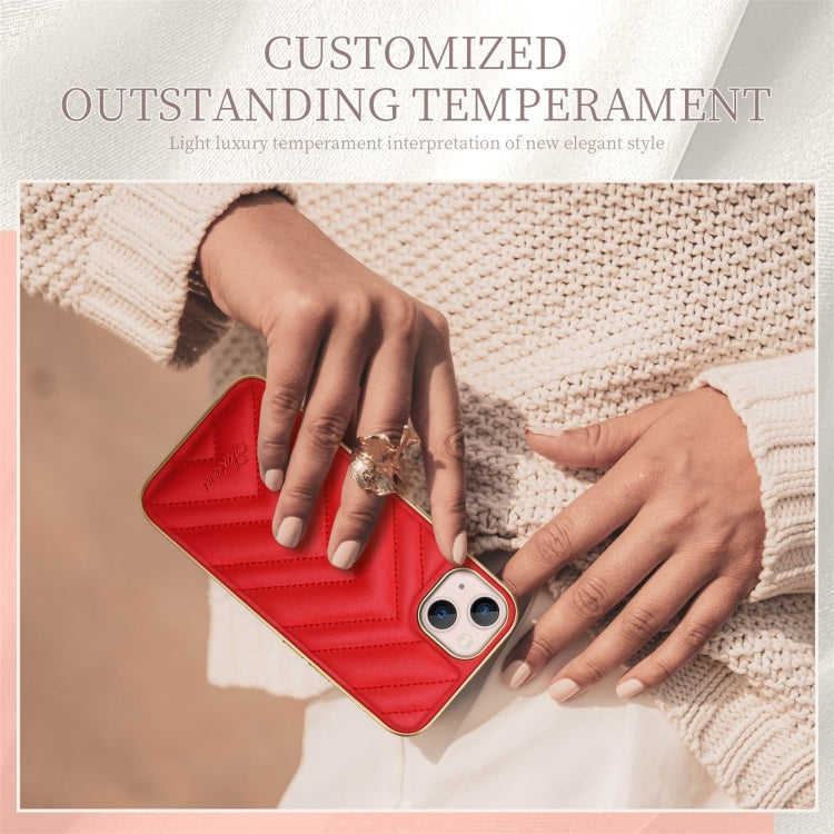 For iPhone 13 Pro D-03 PU Leather + TPU + PC + Electroplated Phone Case