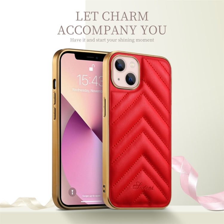 For iPhone 13 Pro D-03 PU Leather + TPU + PC + Electroplated Phone Case