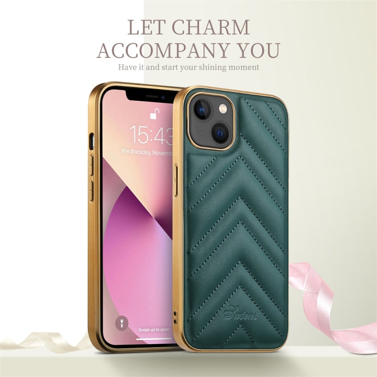 For iPhone 13 Pro D-03 PU Leather + TPU + PC + Electroplated Phone Case