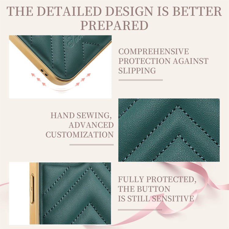 For iPhone 13 Pro Max D-03 PU Leather + TPU + PC + Electroplated Phone Case