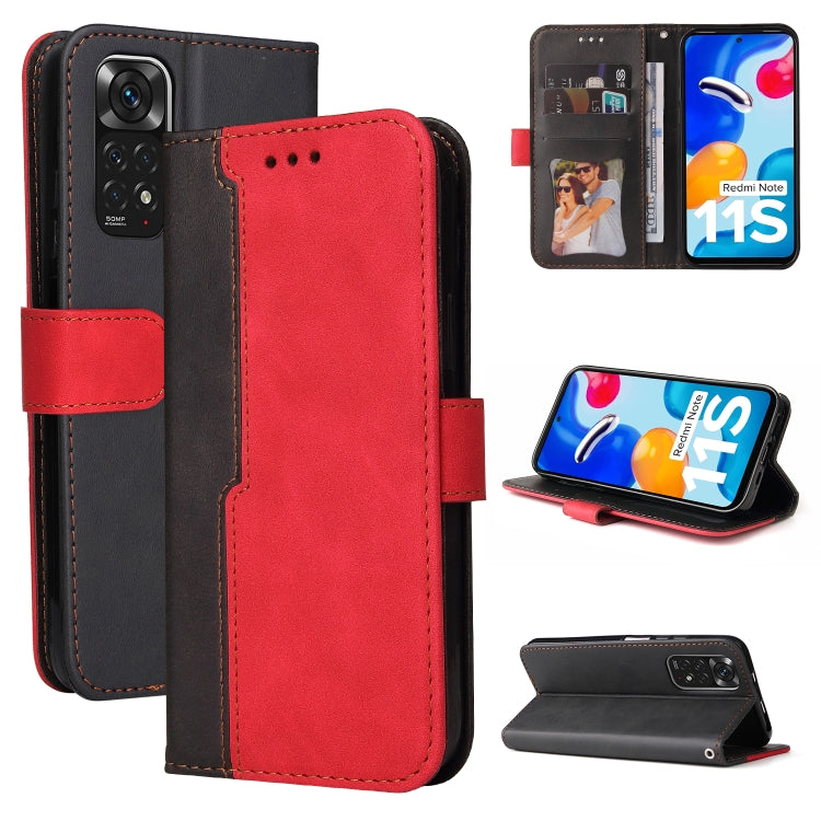 For Xiaomi Redmi Note 11 4G International/11S 4G International Stitching-Color PU Leather Phone Case