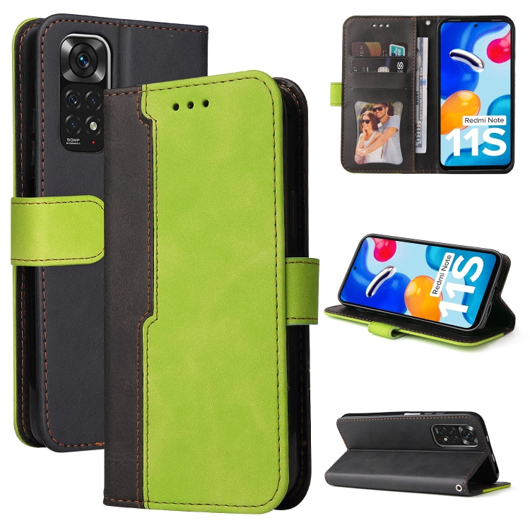 For Xiaomi Redmi Note 11 4G International/11S 4G International Stitching-Color PU Leather Phone Case