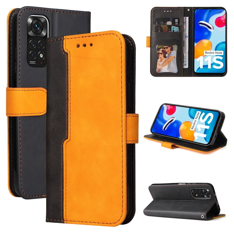 For Xiaomi Redmi Note 11 4G International/11S 4G International Stitching-Color PU Leather Phone Case