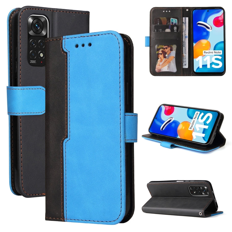 For Xiaomi Redmi Note 11 4G International/11S 4G International Stitching-Color PU Leather Phone Case