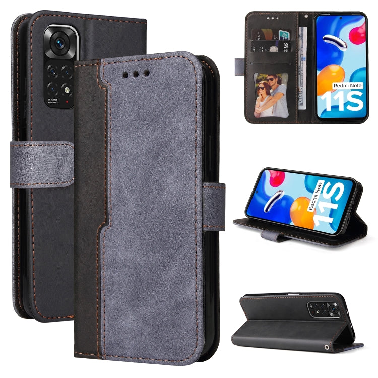 For Xiaomi Redmi Note 11 4G International/11S 4G International Stitching-Color PU Leather Phone Case