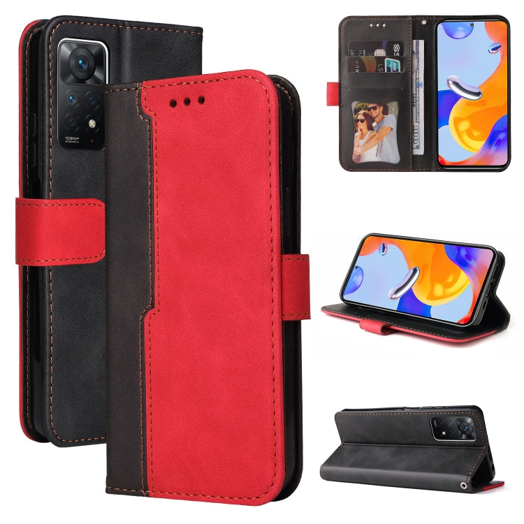 For Xiaomi Redmi Note 11 Pro 4G&5G International /11E Pro 5G CN Version Stitching-Color PU Leather Phone Case