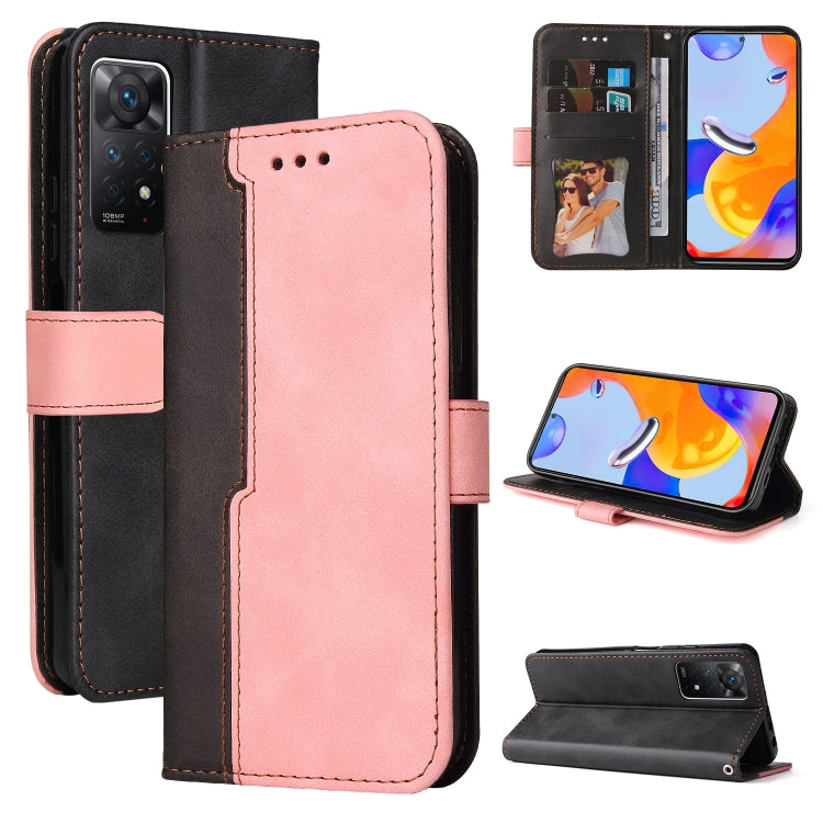 For Xiaomi Redmi Note 11 Pro 4G&5G International /11E Pro 5G CN Version Stitching-Color PU Leather Phone Case