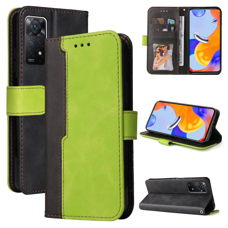 For Xiaomi Redmi Note 11 Pro 4G&5G International /11E Pro 5G CN Version Stitching-Color PU Leather Phone Case