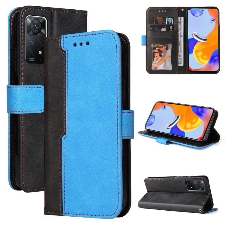 For Xiaomi Redmi Note 11 Pro 4G&5G International /11E Pro 5G CN Version Stitching-Color PU Leather Phone Case