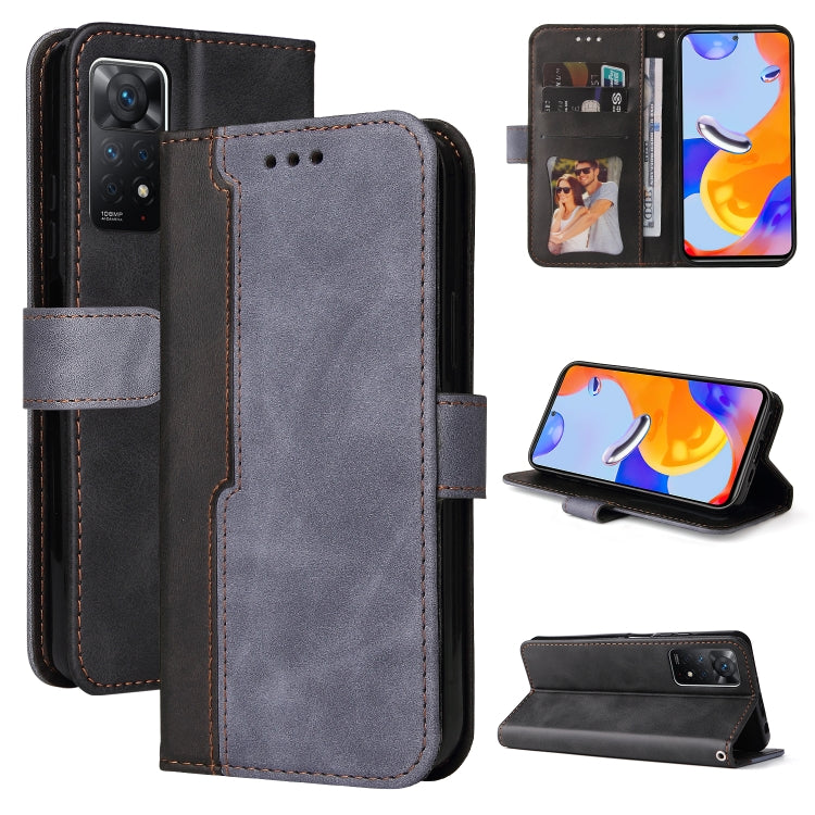 For Xiaomi Redmi Note 11 Pro 4G&5G International /11E Pro 5G CN Version Stitching-Color PU Leather Phone Case
