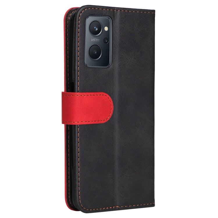 For OPPO Realme 9i/A36 4G/A76 4G Overseas Version Stitching-Color PU Leather Phone Case