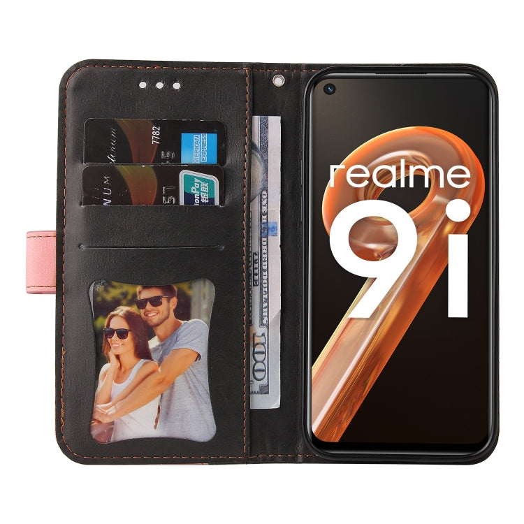 For OPPO Realme 9i/A36 4G/A76 4G Overseas Version Stitching-Color PU Leather Phone Case