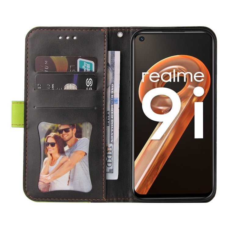 For OPPO Realme 9i/A36 4G/A76 4G Overseas Version Stitching-Color PU Leather Phone Case