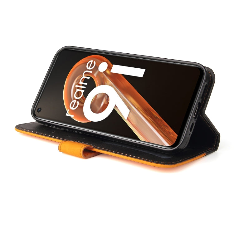 For OPPO Realme 9i/A36 4G/A76 4G Overseas Version Stitching-Color PU Leather Phone Case