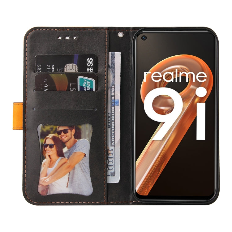 For OPPO Realme 9i/A36 4G/A76 4G Overseas Version Stitching-Color PU Leather Phone Case