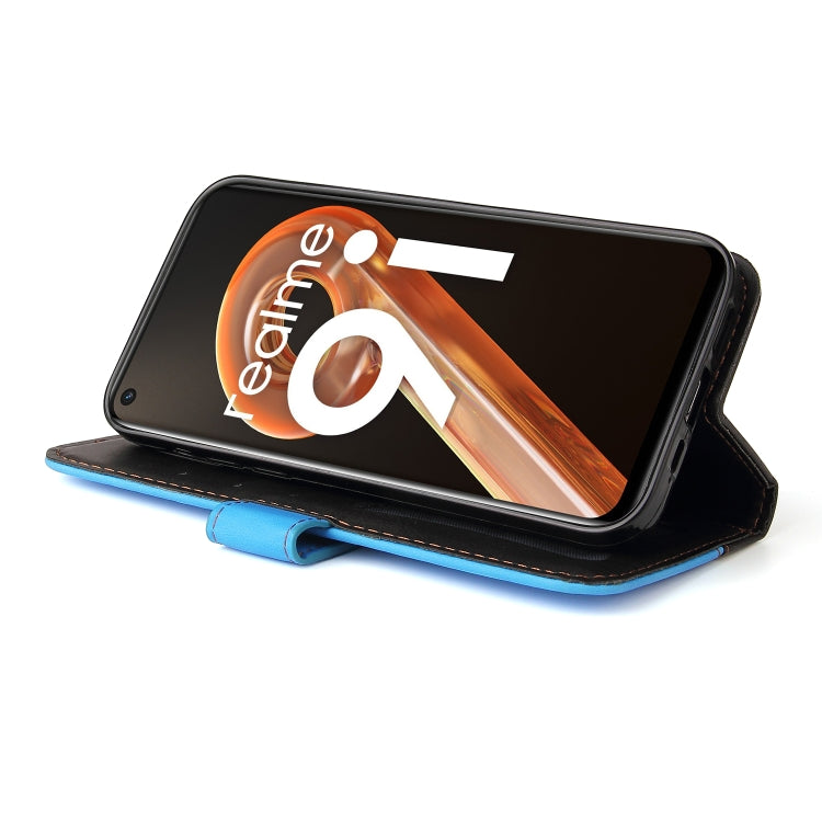 For OPPO Realme 9i/A36 4G/A76 4G Overseas Version Stitching-Color PU Leather Phone Case