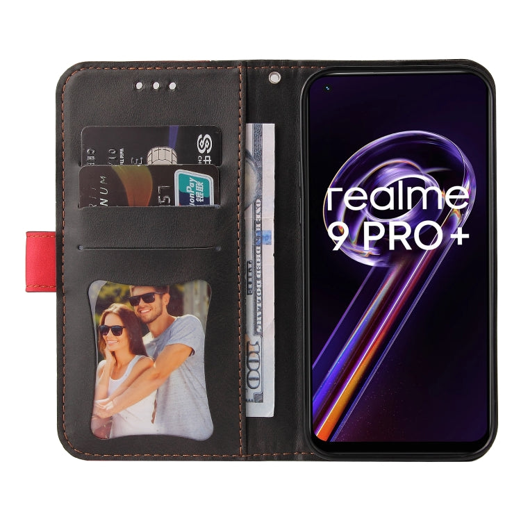 For OPPO Realme 9 Pro+ Stitching-Color PU Leather Phone Case
